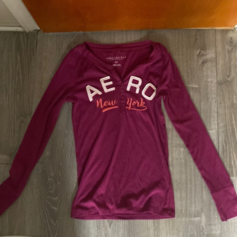 Dark maroon/ purple long sleeve shirt, cotton a